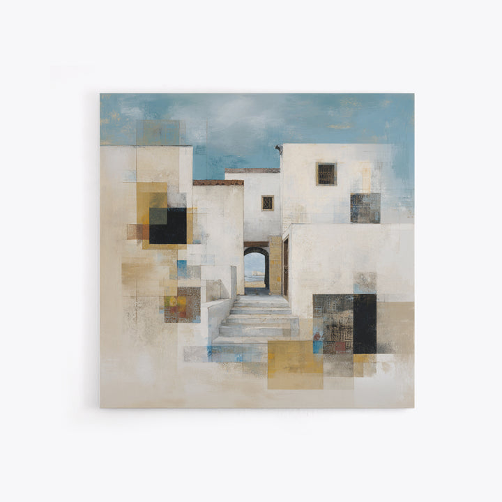 Mediterranean Terrace View Focused on Sea and Canvas Print, Hotel Art, Modern Wall Art, Hotel Decor, Fine Art, Boutique, HOT-1x1-35