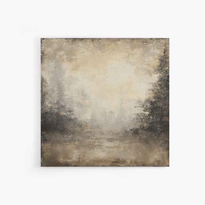 Misty Forest with Refined Calm Atmosphere Framed Canvas Print, Hotel Art, Gallery Decor, Hotel Decor, Fine Art, Boutique, HOT-1x1-38