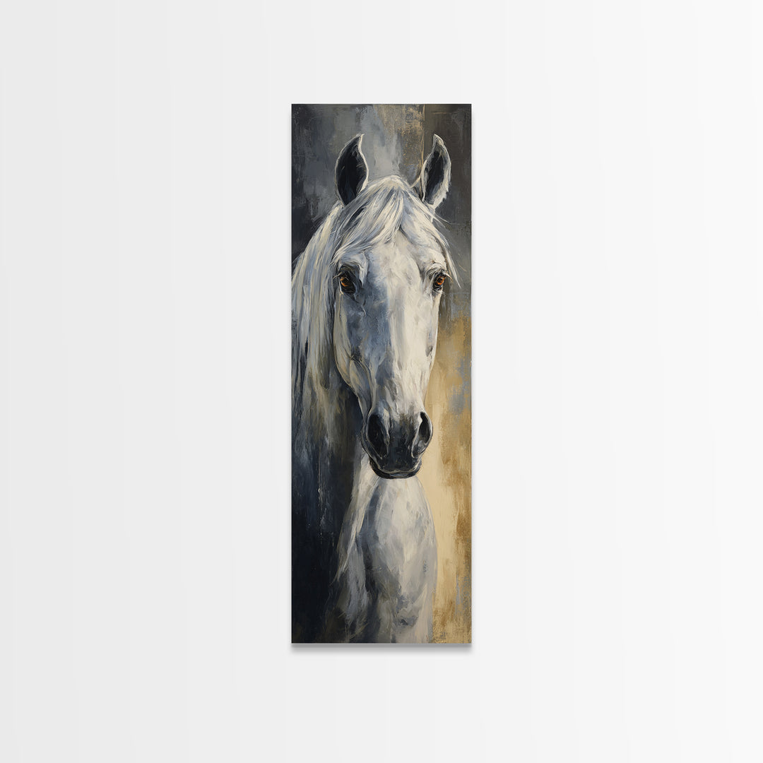 Neutral Horse Portrait Canvas Print, Hotel Art, Gallery Wall Set, Hotel Decor, Fine Art, Boutique, Textured Painting, HOT-1x3-100
