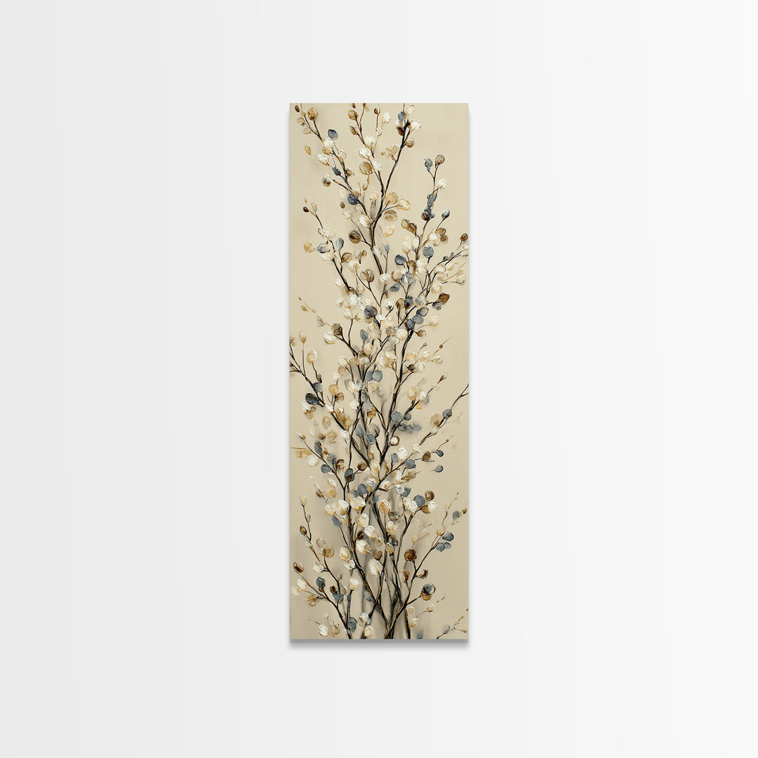 Elegant Botanical Branch on Ivory Ground Canvas Print, Hotel Art, Poster, Hotel Decor, Fine Art, Boutique, Wood Wall Art, HOT-1x3-17