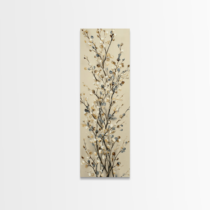 Elegant Botanical Branch on Ivory Ground Canvas Print, Hotel Art, Poster, Hotel Decor, Fine Art, Boutique, Wood Wall Art, HOT-1x3-17