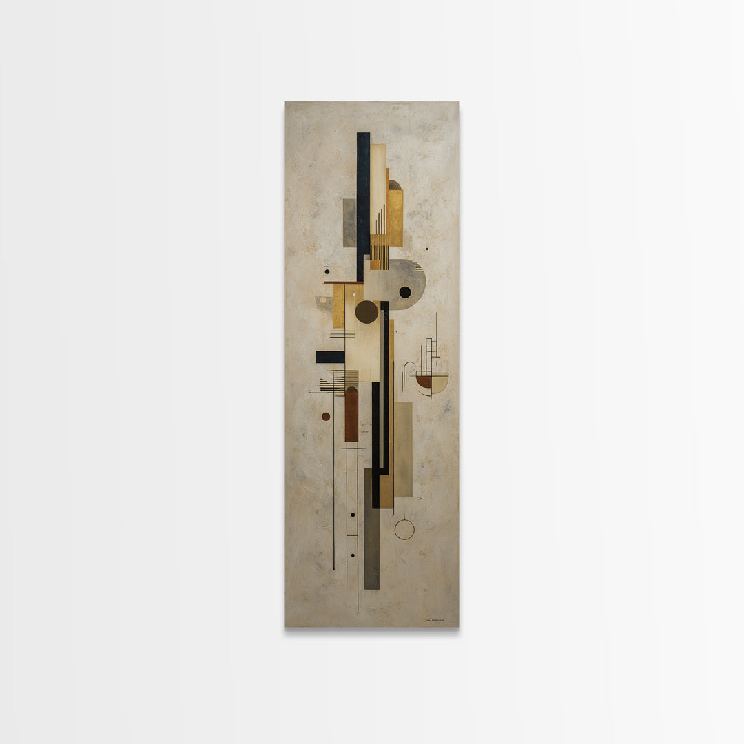 Modern Geometric Composition Framed Canvas Print, Hotel Art, Abstract Art, Hotel Decor, Fine Art, Boutique, Gallery Wall Art, HOT-1x3-19