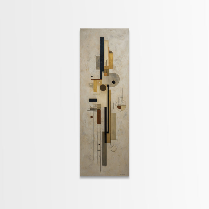 Modern Geometric Composition Framed Canvas Print, Hotel Art, Abstract Art, Hotel Decor, Fine Art, Boutique, Gallery Wall Art, HOT-1x3-19