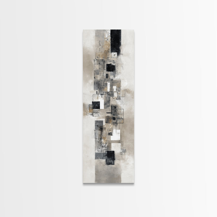 Simple Black Line Figure Canvas Print, Hotel Art, Large Wall Art, Hotel Decor, Boutique, Beach Decor, Minimalist Wall Art, HOT-1x3-35