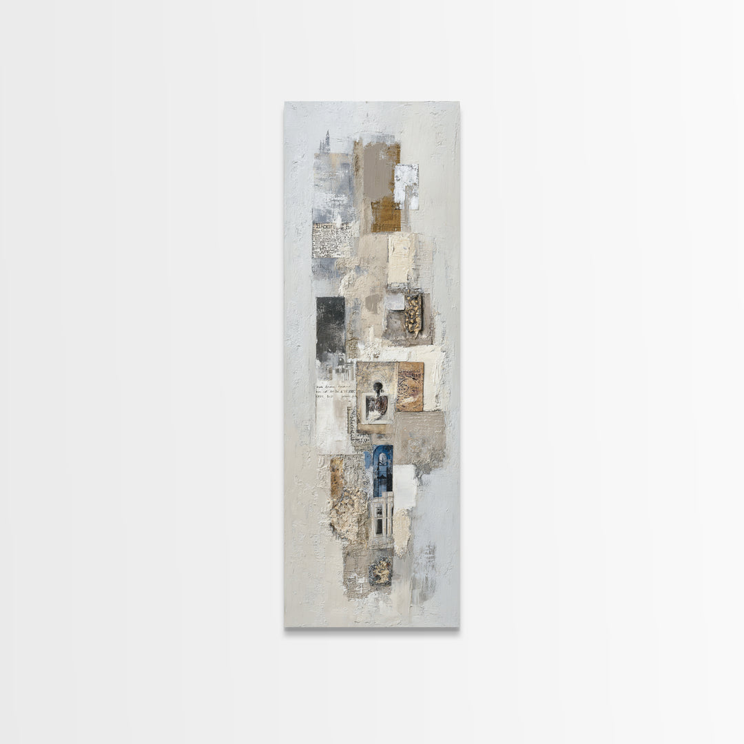 Sophisticated Neutral Abstract Canvas Print, Hotel Art, Minimalist Decor, Hotel Decor, Fine Art, Boutique, Large Wall Art, HOT-1x3-37