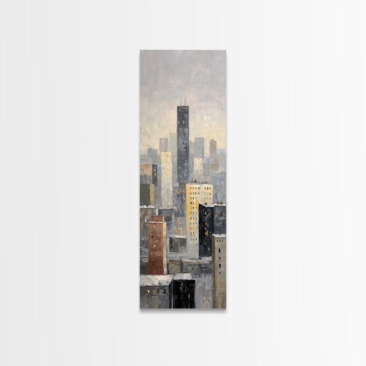 Quiet City Skyline Canvas Print, Hotel Art, Gallery Decor, Hotel Decor, Fine Art, Boutique, Wall Art, Home Decor, Poster, HOT-1x3-38