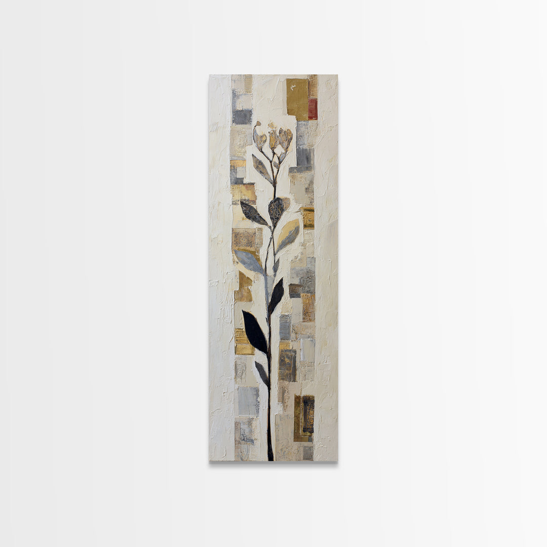 Elegant Botanical Branch on Ivory Ground Canvas Print, Hotel Art, Gallery Wall Art, Hotel Decor, Boutique, Luxury Decor, HOT-1x3-41