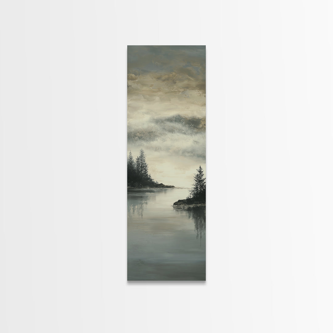 Luxury Monochrome Landscape Canvas Print, Hotel Art, Neutral Decor, Hotel Decor, Oil Painting, Boutique, Home Decor, Poster, HOT-1x3-42