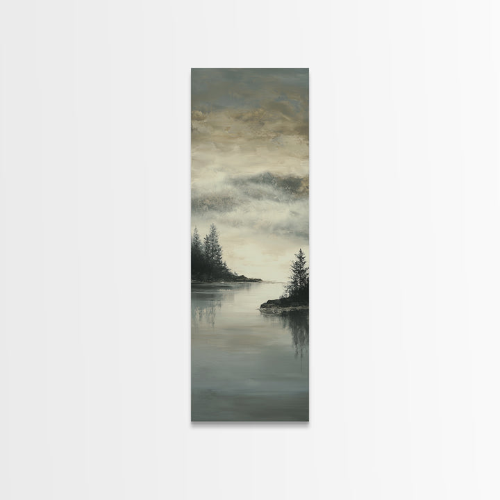 Luxury Monochrome Landscape Canvas Print, Hotel Art, Neutral Decor, Hotel Decor, Oil Painting, Boutique, Home Decor, Poster, HOT-1x3-42