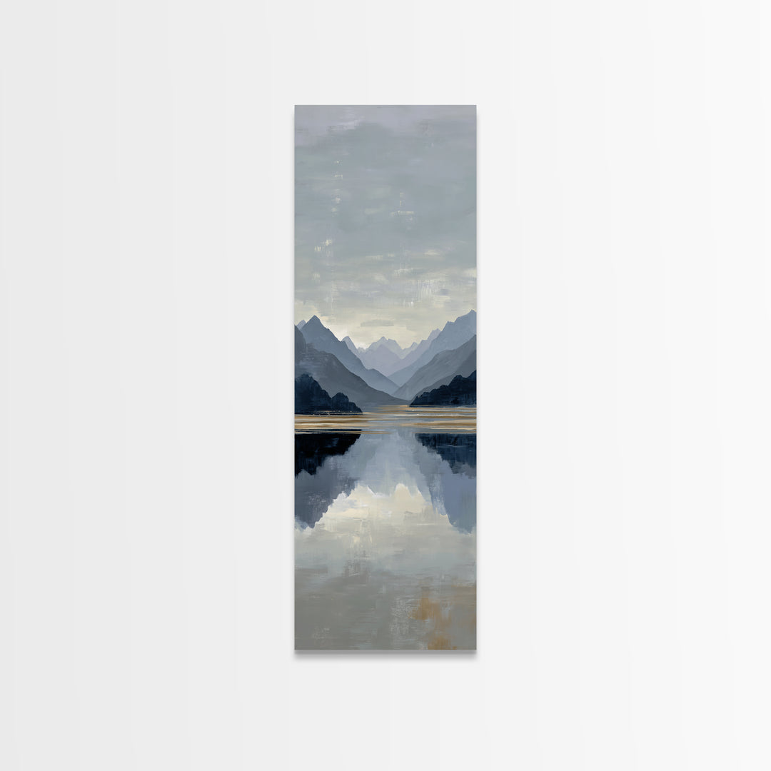 Serene Mountain Lake for Boutique Hotel Mood Canvas Print, Hotel Art, Art Print, Hotel Decor, Oil Painting, Boutique, HOT-1x3-44