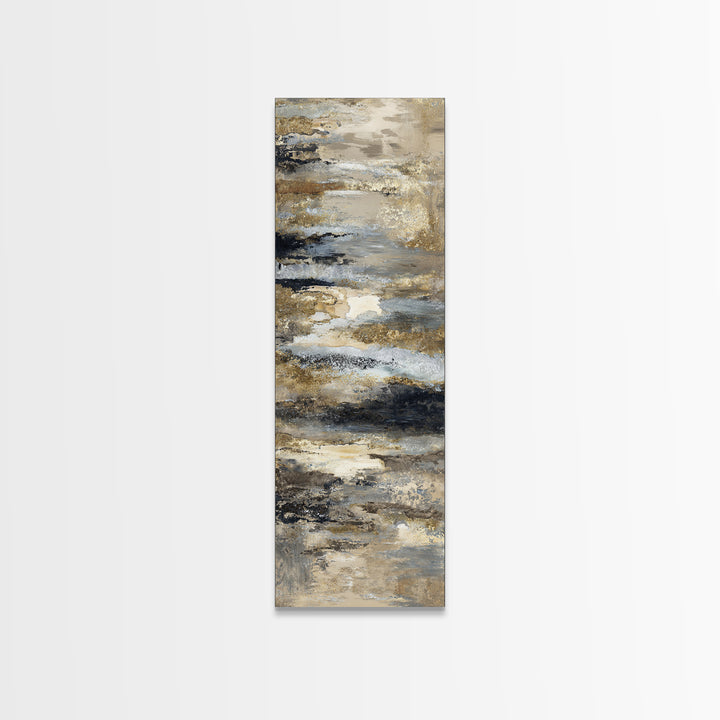 Gold Accented Abstract for Upscale Lobby Canvas Print, Hotel Art, Abstract Art, Hotel Decor, Boutique, Gallery Wall Art, HOT-1x3-73