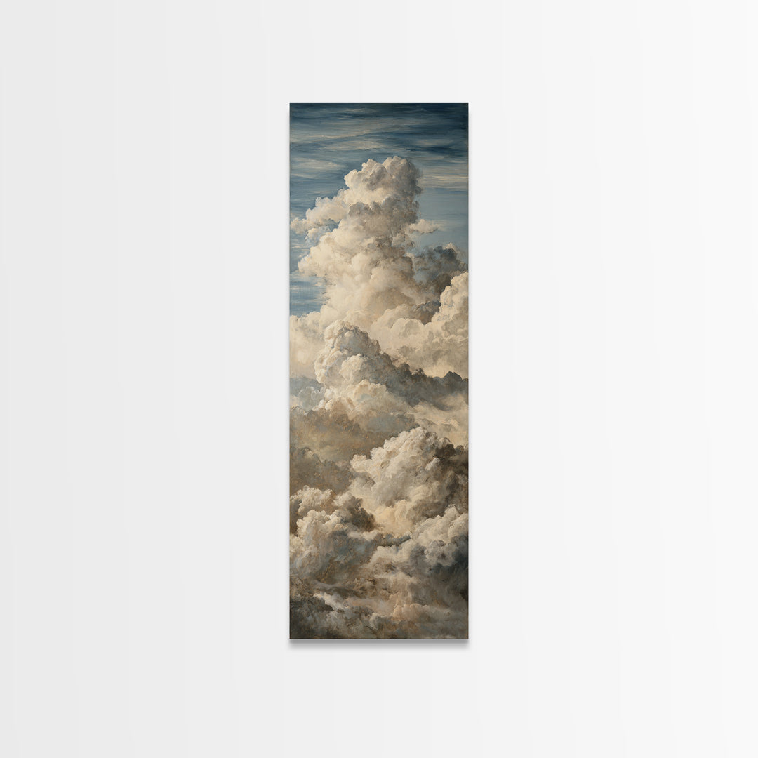Large Cloudscape with Subtle Drama Canvas Print, Hotel Art, Poster, Hotel Decor, Boutique, Wood Wall Art, Printable Art, HOT-1x3-77