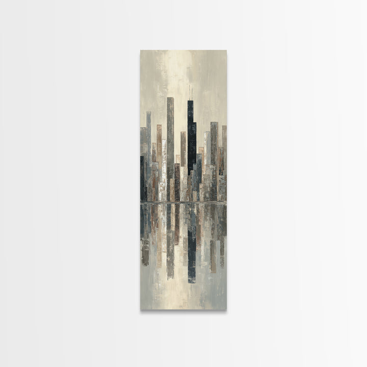 Quiet City Skyline Canvas Print, Hotel Art, Contemporary Art, Hotel Decor, Abstract Art, Boutique, Art Deco, Framed Art, HOT-1x3-86