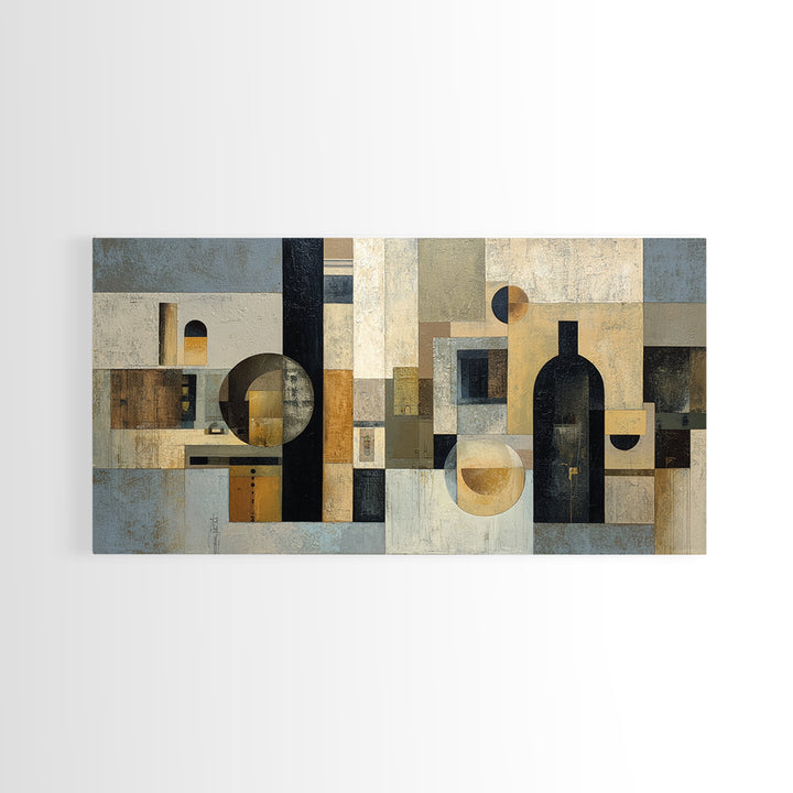Modern Geometric Composition Framed Canvas Print, Hotel Art, Boho Decor, Hotel Decor, Fine Art, Boutique, Painting, Art Prints, HOT-2x1-27