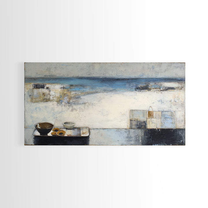 Mediterranean Terrace View Focused on Sea and Canvas Print, Hotel Art, Large Wall Art, Hotel Decor, Fine Art, Boutique, HOT-2x1-31
