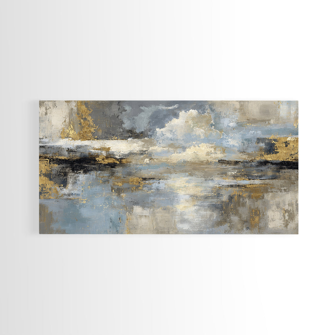 Gold Accented Abstract for Upscale Lobby Framed Canvas Print, Hotel Art, Wall Decor, Hotel Decor, Abstract Art, Boutique, HOT-2x1-33