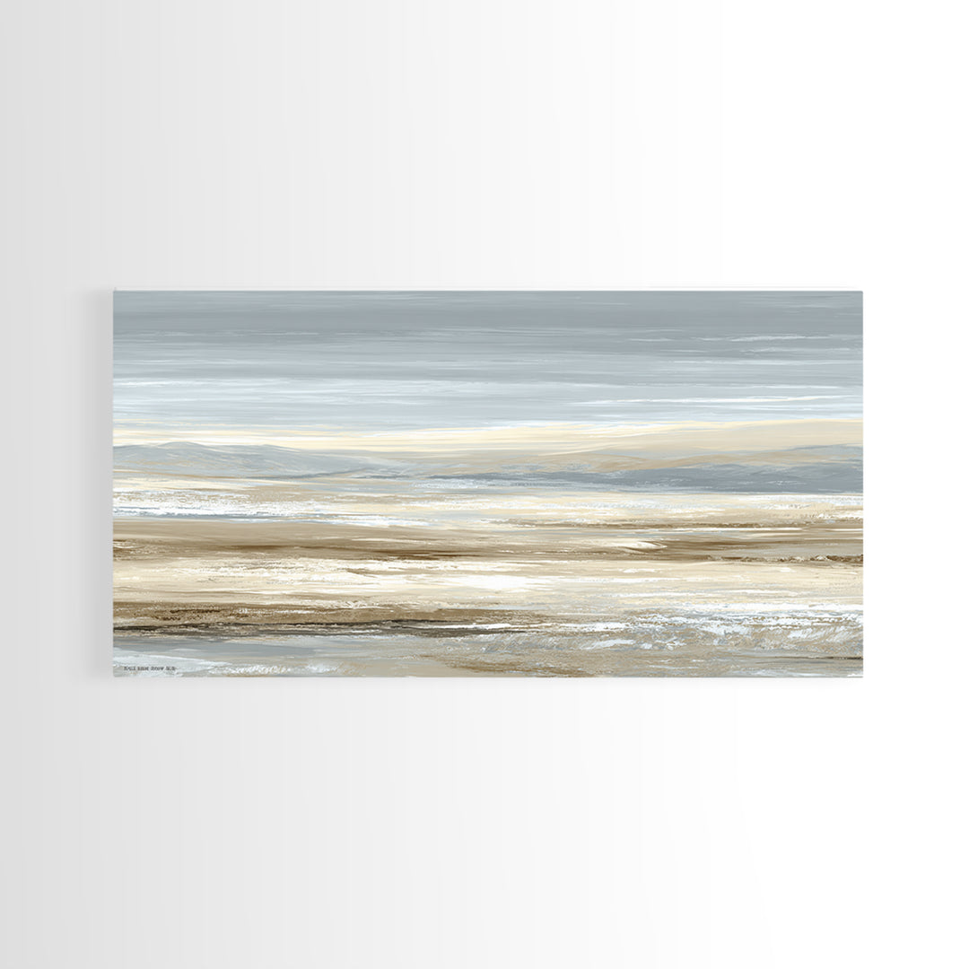 Panoramic Desert Horizon Canvas Print, Hotel Art, Hotel Decor, Oil Painting, Boutique, Wall Sculpture, Coastal Wall Art, HOT-2x1-64