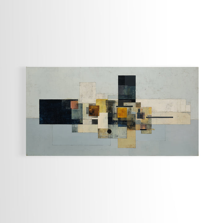 Modern Geometric Composition Framed Canvas Print, Hotel Art, Room Decor, Hotel Decor, Abstract Art, Boutique, Art Print, HOT-2x1-75