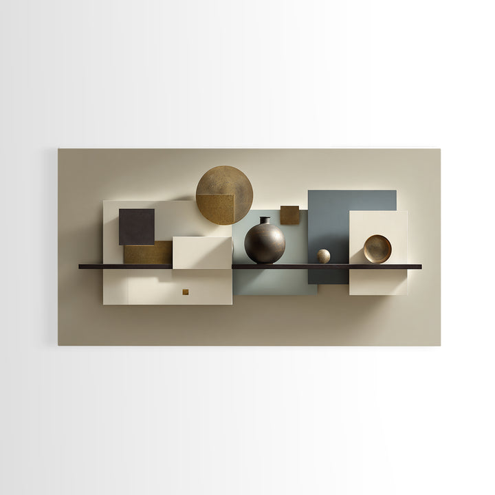 Minimal Sculpture Shapes Framed Canvas Print, Hotel Art, Luxury Decor, Hotel Decor, Abstract Art, Boutique, Art Prints, HOT-2x1-8