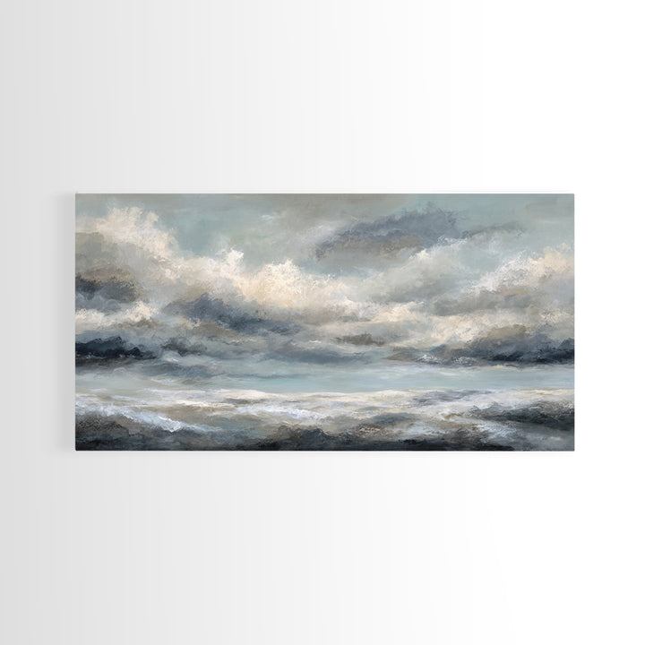 Large Cloudscape with Subtle Drama Framed Canvas Print, Hotel Art, Living Room Decor, Hotel Decor, Fine Art, Boutique, HOT-2x1-85