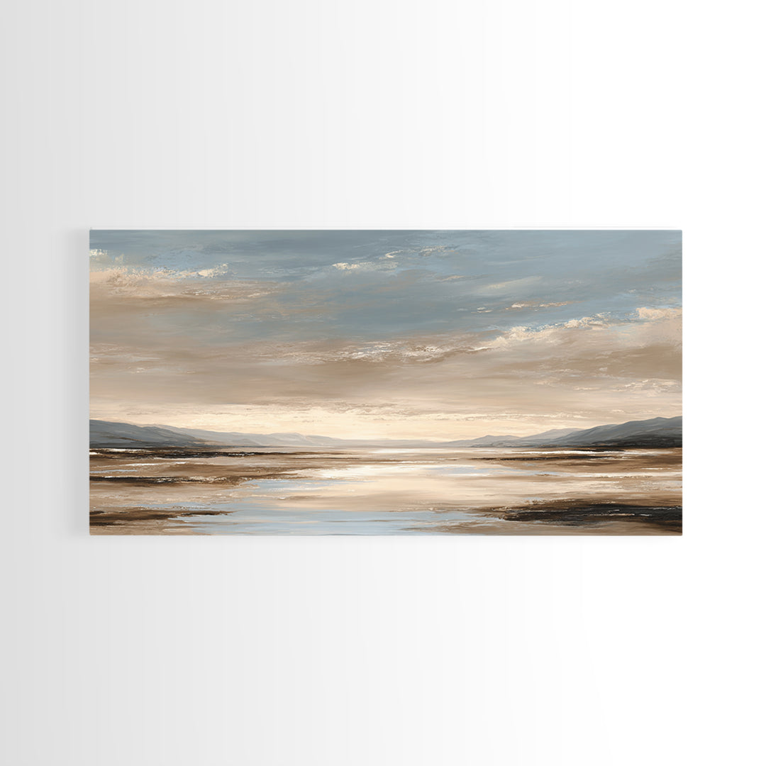 Panoramic Desert Horizon Framed Canvas Print, Hotel Art, Framed Art, Hotel Decor, Boutique, Beach Prints, Gallery Wall Set, HOT-2x1-88