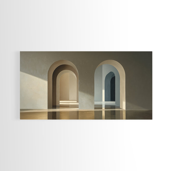 Minimal Architectural Arch Study Framed Canvas Print, Hotel Art, Coastal Wall Art, Hotel Decor, Oil Painting, Boutique, HOT-2x1-96