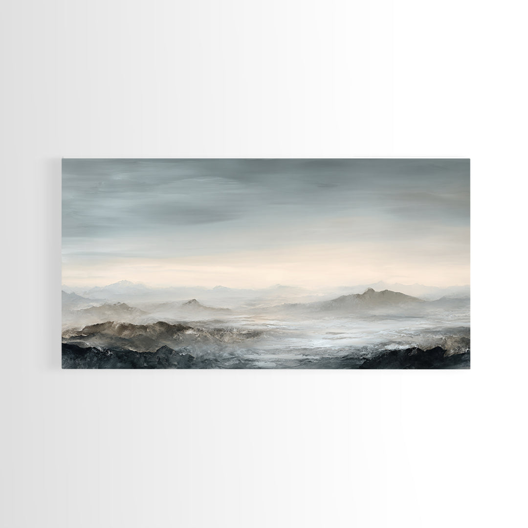 Luxury Monochrome Landscape Canvas Print, Hotel Art, Hazbin Hotel, Hotel Decor, Fine Art, Boutique, Coastal Wall Art, HOT-2x1-98