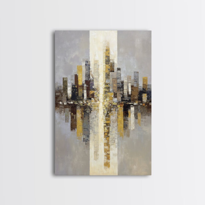 Quiet City Skyline Canvas Print, Hotel Art, Contemporary Art, Hotel Decor, Abstract Art, Boutique, Art Deco, Framed Art, HOT-2x3-10