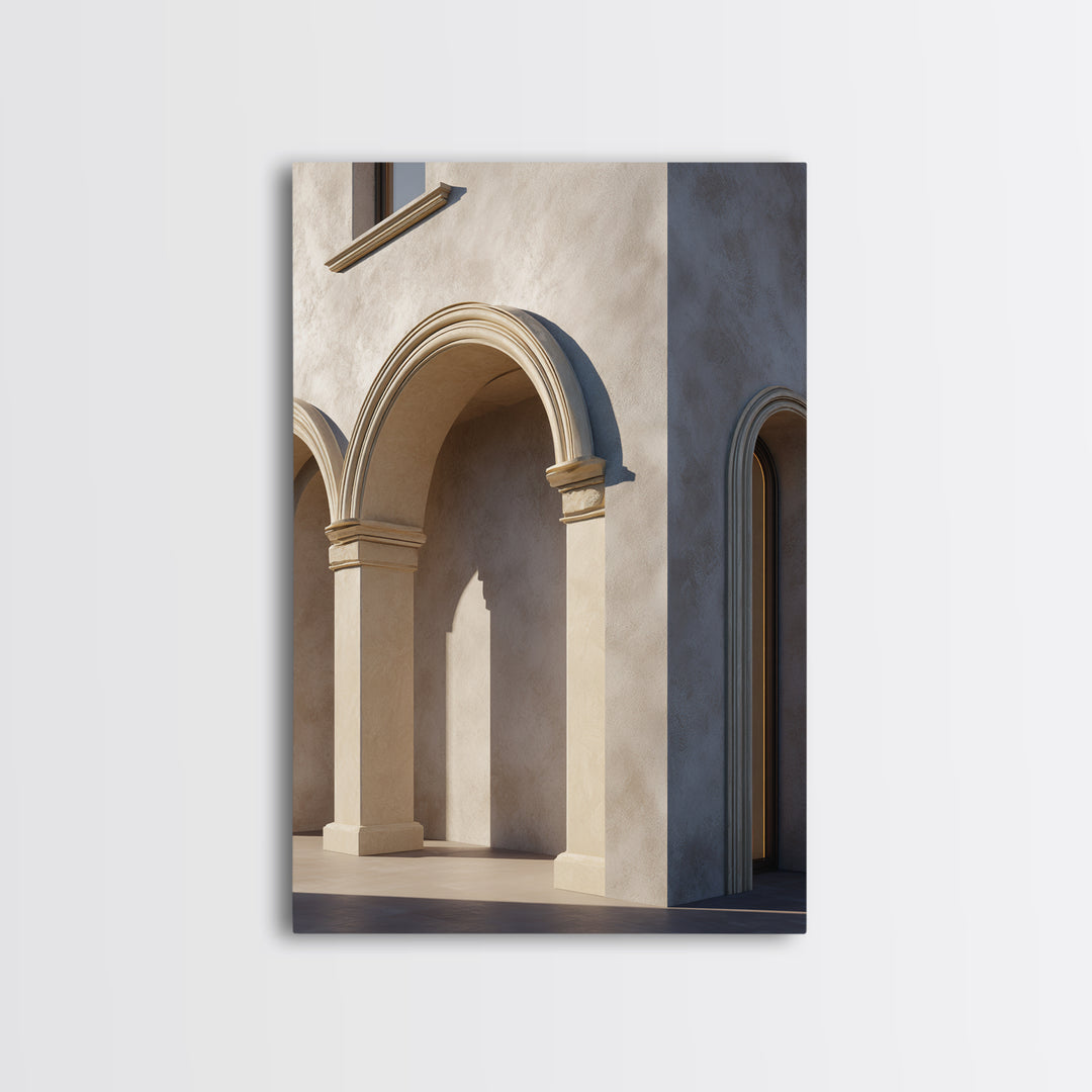 Minimal Architectural Arch Study Framed Canvas Print, Hotel Art, Hotel Decor, Oil Painting, Boutique, Modern Wall Art, HOT-2x3-12
