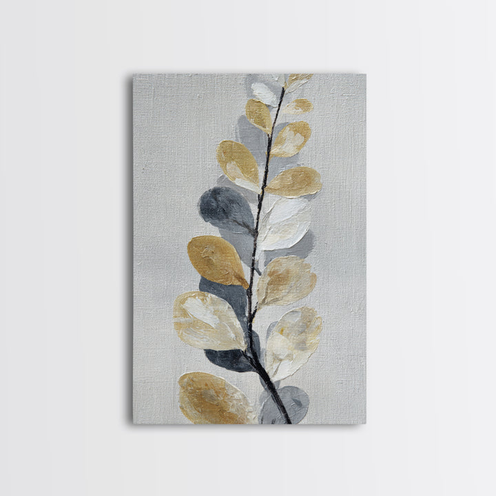 Elegant Botanical Branch on Ivory Ground Framed Canvas Print, Hotel Art, Large Wall Art, Hotel Decor, Fine Art, Boutique, HOT-2x3-13