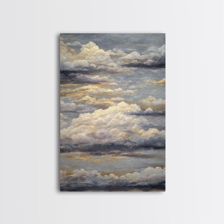 Large Cloudscape with Subtle Drama Framed Canvas Print, Hotel Art, Art Print, Hotel Decor, Fine Art, Boutique, Wall Sculpture, HOT-2x3-25