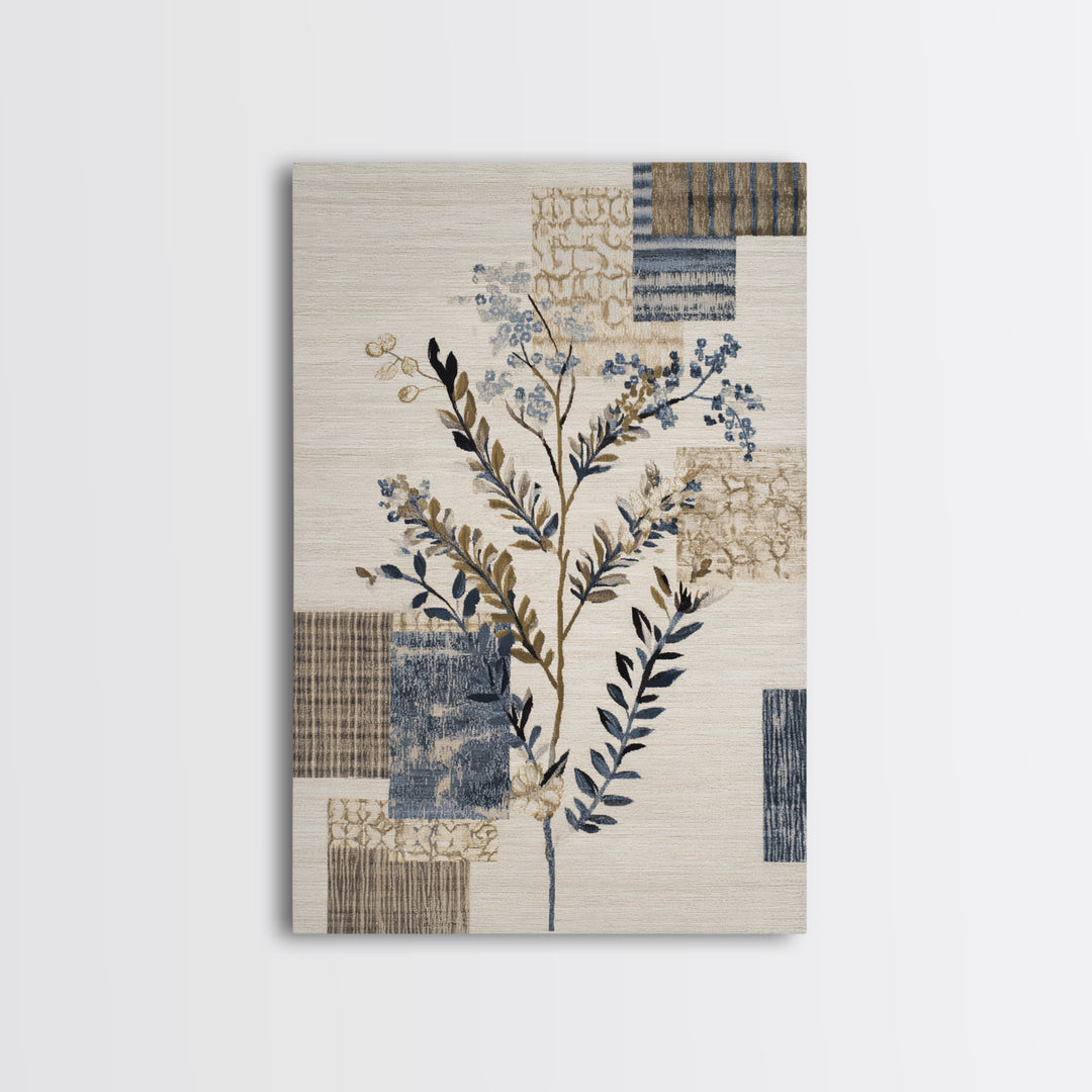 Elegant Botanical Branch on Ivory Ground Framed Canvas Print, Hotel Art, Large Wall Art, Hotel Decor, Fine Art, Boutique, HOT-2x3-37