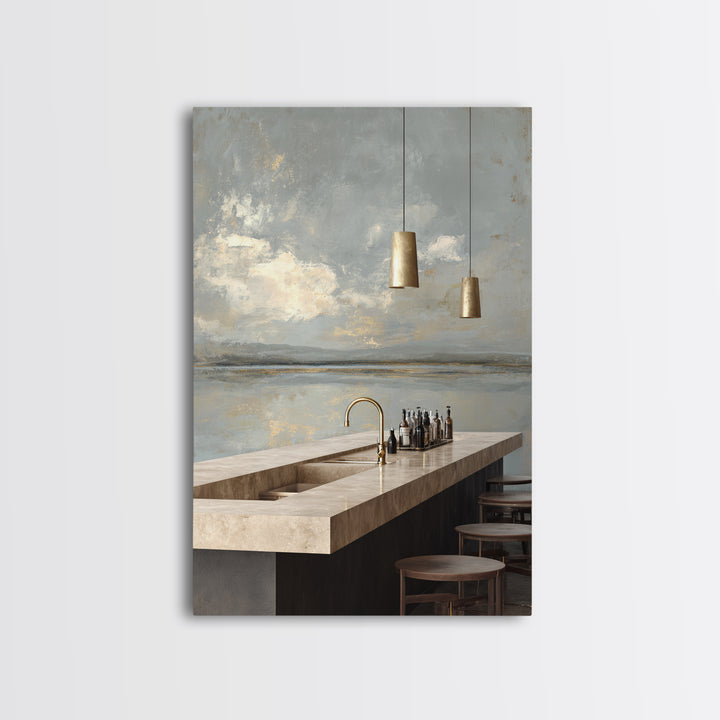 Serene Mountain Lake for Boutique Hotel Mood Canvas Print, Hotel Art, Contemporary Art, Hotel Decor, Fine Art, Boutique, HOT-2x3-40