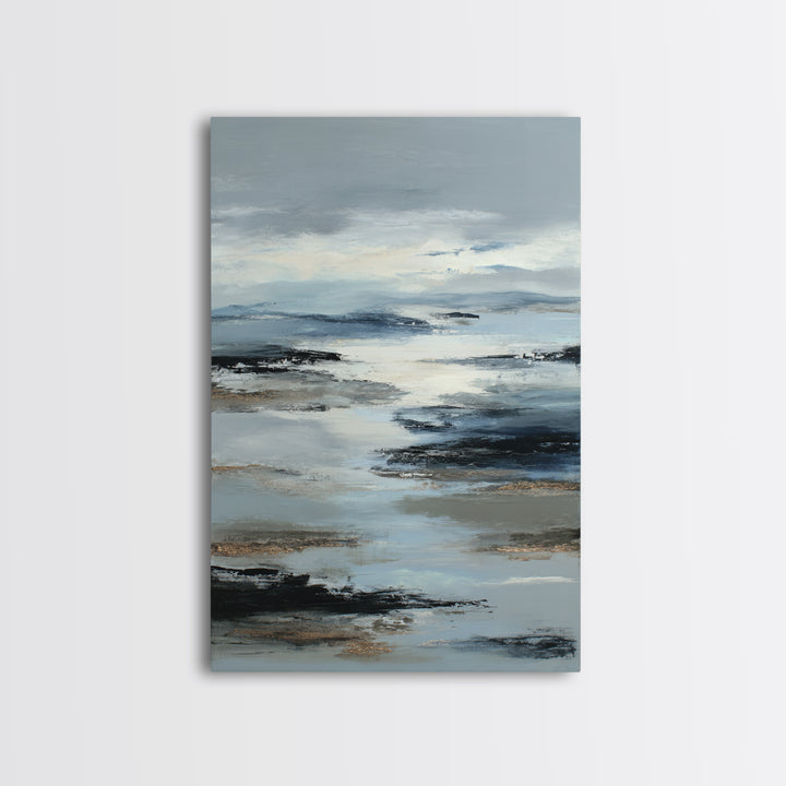 Soft Abstract Wave Forms Framed Canvas Print, Hotel Art, Home Decor, Hotel Decor, Abstract Art, Boutique, Framed Art, HOT-2x3-42