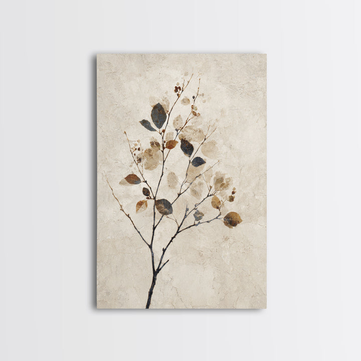 Elegant Botanical Branch on Ivory Ground Canvas Print, Hotel Art, Living Room Decor, Hotel Decor, Fine Art, Boutique, HOT-2x3-61