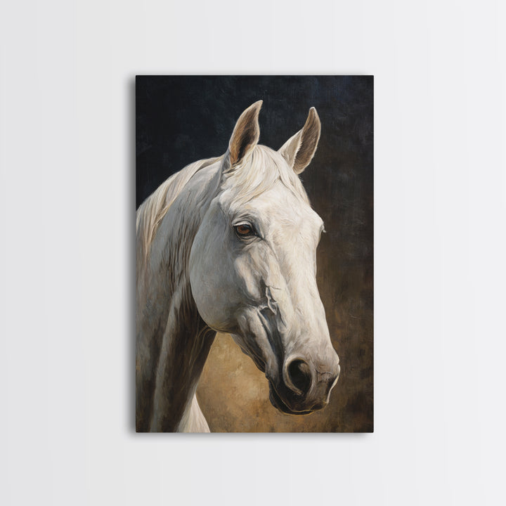 Neutral Horse Portrait Canvas Print, Hotel Art, Art Prints, Hotel Decor, Fine Art, Boutique, Modern Wall Art, Wall Sculpture, HOT-2x3-72