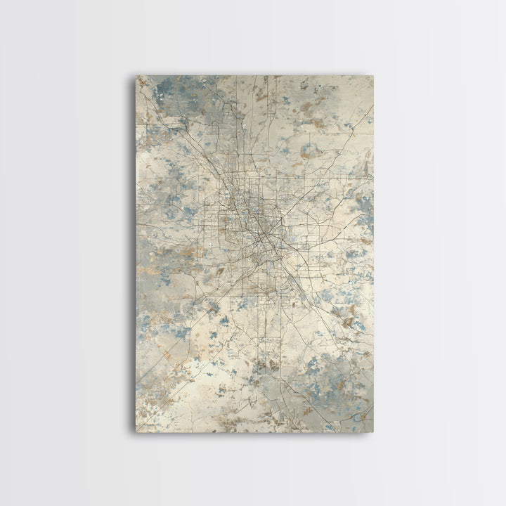 City Map Abstract Lines Without Readable Labels Framed Canvas Print, Hotel Art, City Wall Art, Hotel Decor, Abstract Art, HOT-2x3-8