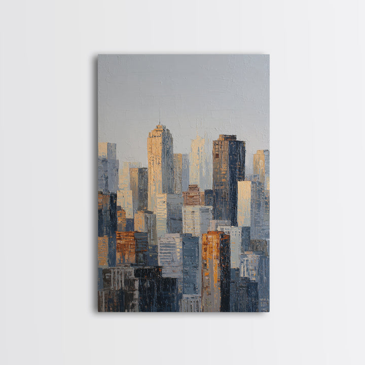 Quiet City Skyline Canvas Print, Hotel Art, Hotel Decor, Abstract Art, Boutique, Beach Decor, Minimalist Wall Art, HOT-2x3-82