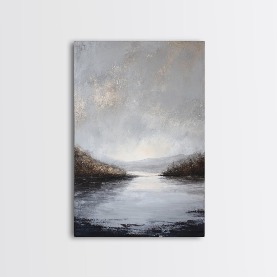 Luxury Monochrome Landscape Canvas Print, Hotel Art, Art Deco, Hotel Decor, Boutique, Minimalist Wall Art, Gallery Wall Art, HOT-2x3-86