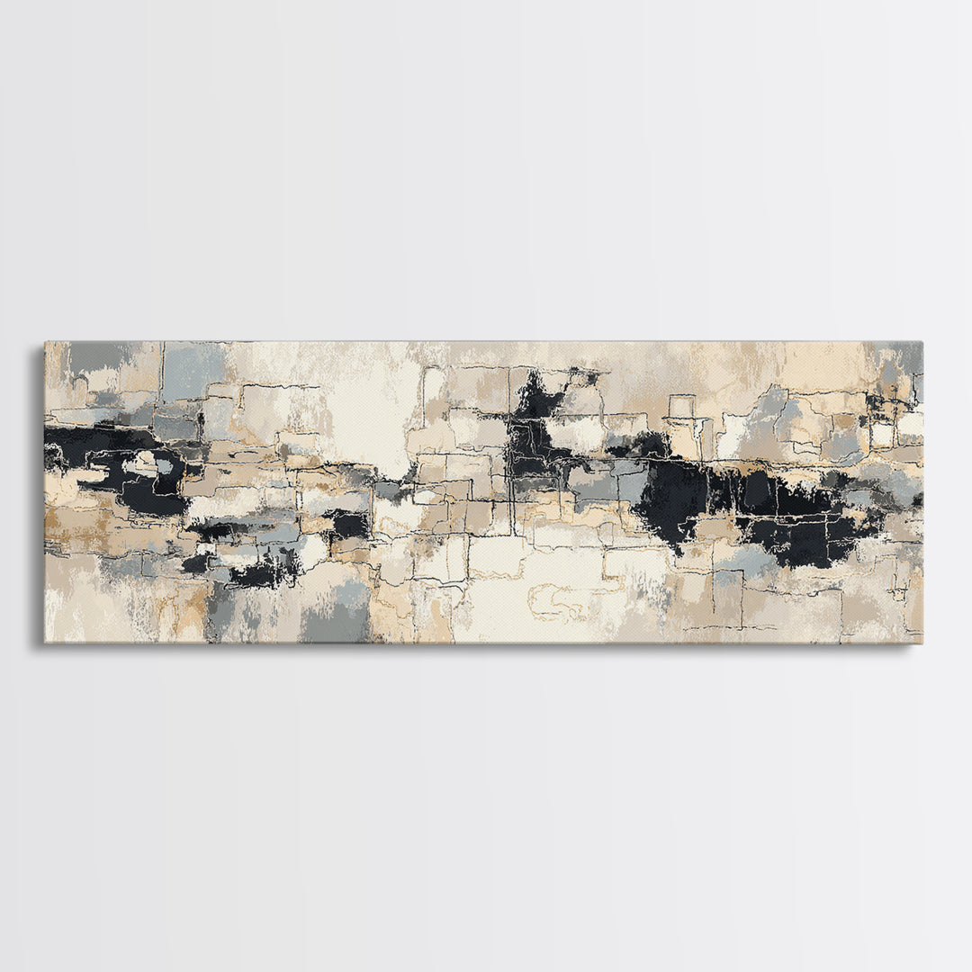 City Map Abstract Lines Without Readable Labels Canvas Print, Hotel Art, Wall Sculpture, Hotel Decor, Abstract Art, Boutique, HOT-3x1-16