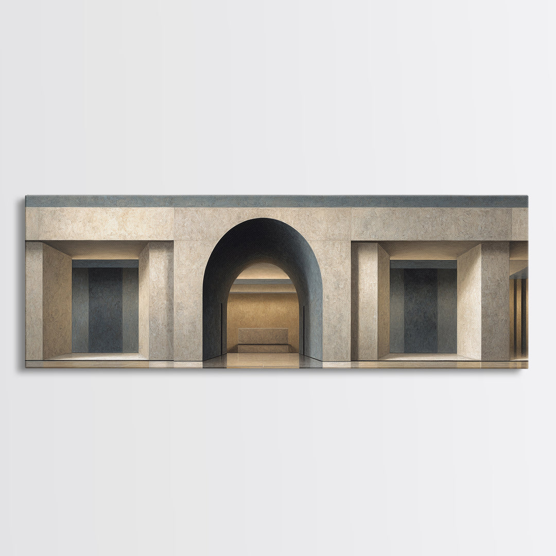 Minimal Architectural Arch Study Framed Canvas Print, Hotel Art, Modern Decor, Hotel Decor, Fine Art, Boutique, Poster, HOT-3x1-44