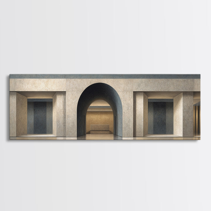 Minimal Architectural Arch Study Framed Canvas Print, Hotel Art, Modern Decor, Hotel Decor, Fine Art, Boutique, Poster, HOT-3x1-44