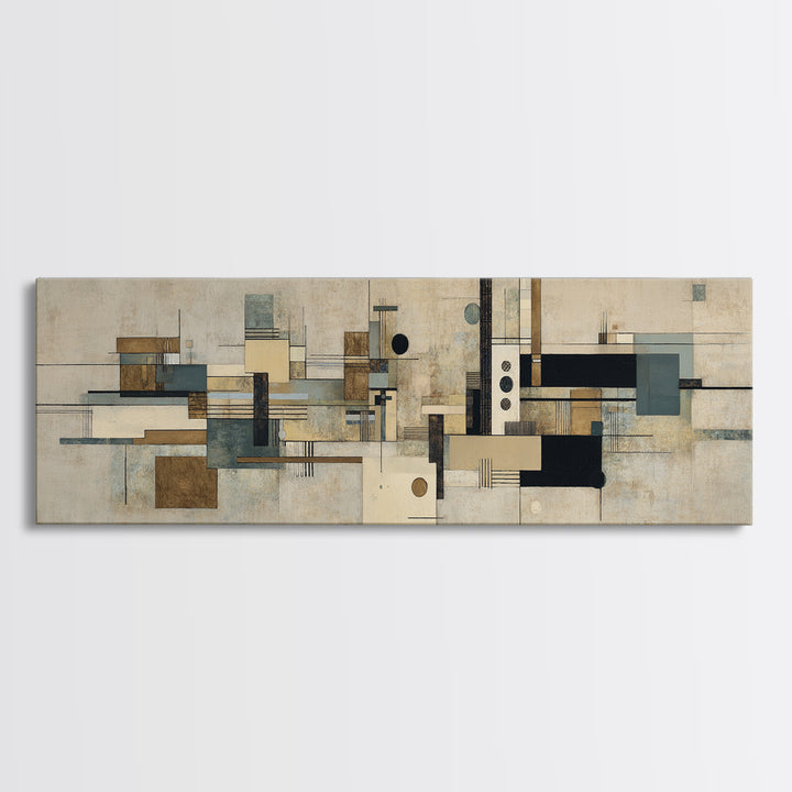 Modern Geometric Composition Canvas Print, Hotel Art, Abstract Art, Hotel Decor, Fine Art, Boutique, Gallery Wall Art, HOT-3x1-71