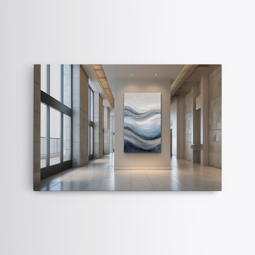 Soft Abstract Wave Forms Framed Canvas Print, Hotel Art, Abstract Art, Hotel Decor, Fine Art, Boutique, Gallery Wall Art, HOT-3x2-14