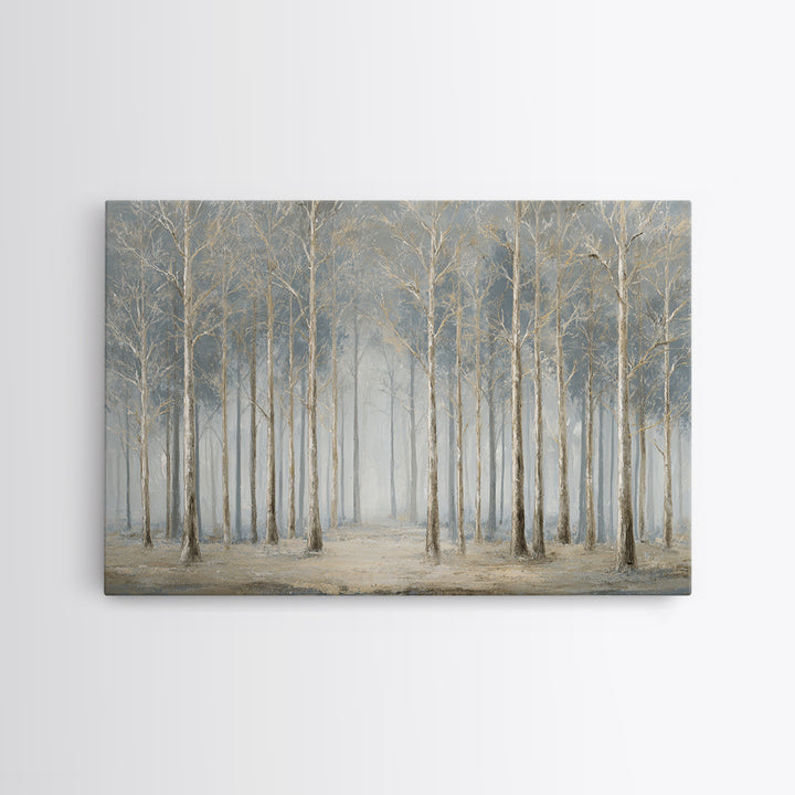 Misty Forest with Refined Calm Atmosphere Framed Canvas Print, Hotel Art, Framed Art, Hotel Decor, Fine Art, Boutique, HOT-3x2-18