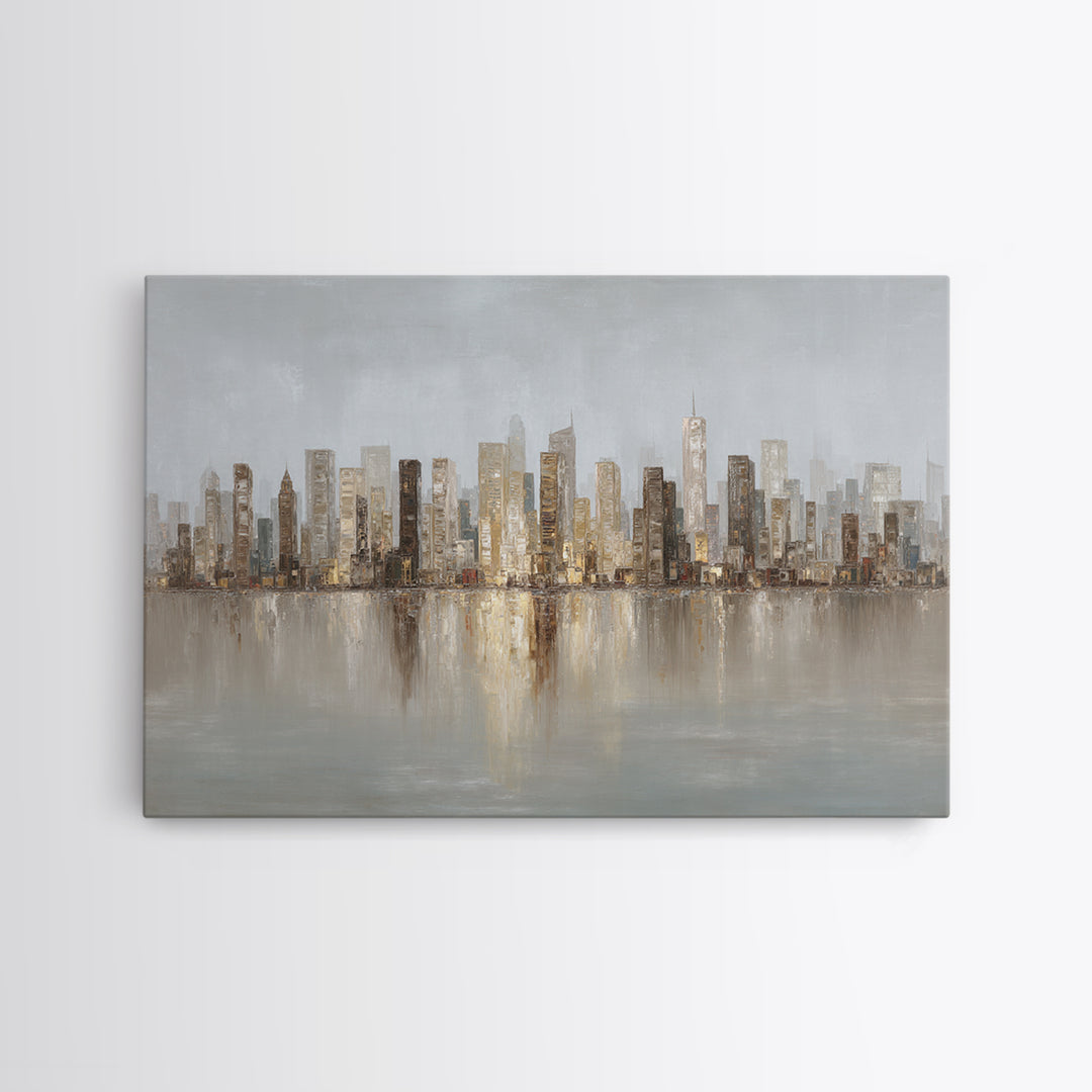 Quiet City Skyline Canvas Print, Hotel Art, Coastal Decor, Hotel Decor, Fine Art, Boutique, Statement Artwork, Boho Decor, HOT-3x2-30