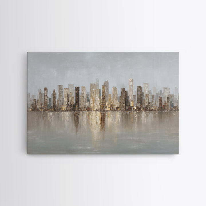 Quiet City Skyline Canvas Print, Hotel Art, Coastal Decor, Hotel Decor, Fine Art, Boutique, Statement Artwork, Boho Decor, HOT-3x2-30