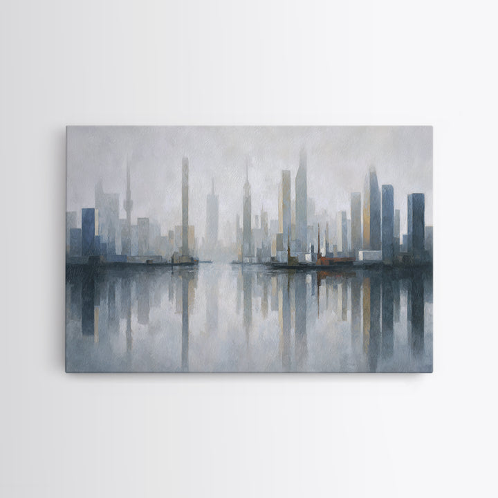 Quiet City Skyline Canvas Print, Hotel Art, Coastal Decor, Hotel Decor, Fine Art, Boutique, Statement Artwork, Boho Decor, HOT-3x2-54