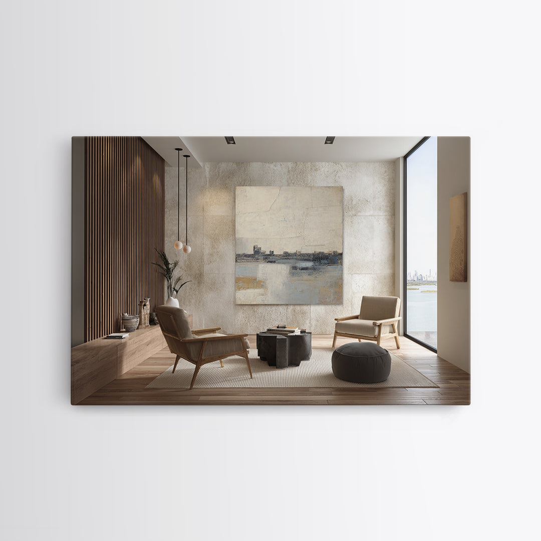 Large Calming Seascape Framed Canvas Print, Hotel Art, Wood Wall Art, Hotel Decor, Fine Art, Boutique, Gallery Wall Set, HOT-3x2-55