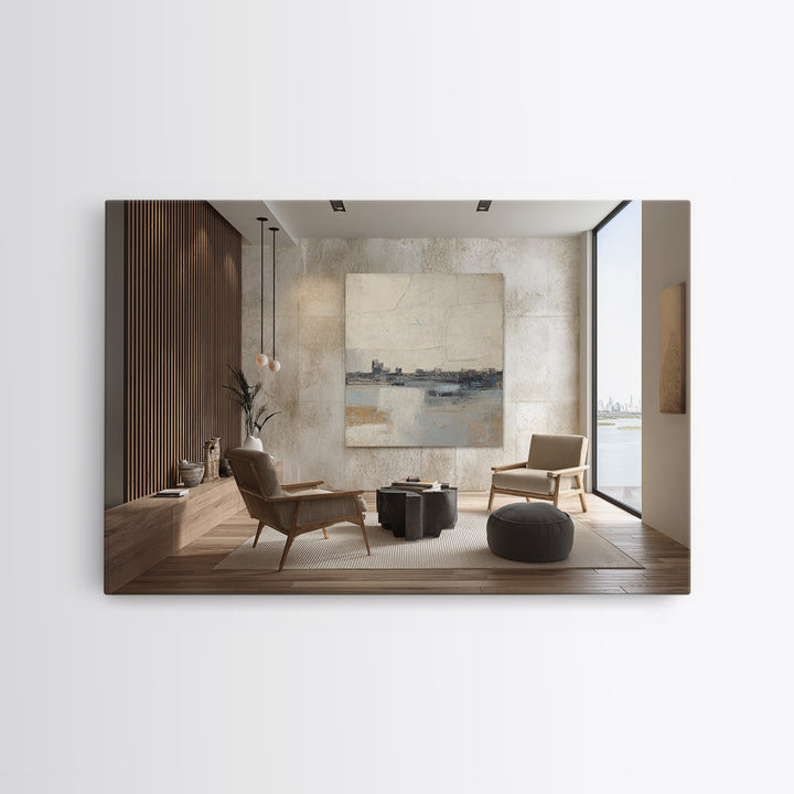 Large Calming Seascape Framed Canvas Print, Hotel Art, Wood Wall Art, Hotel Decor, Fine Art, Boutique, Gallery Wall Set, HOT-3x2-55